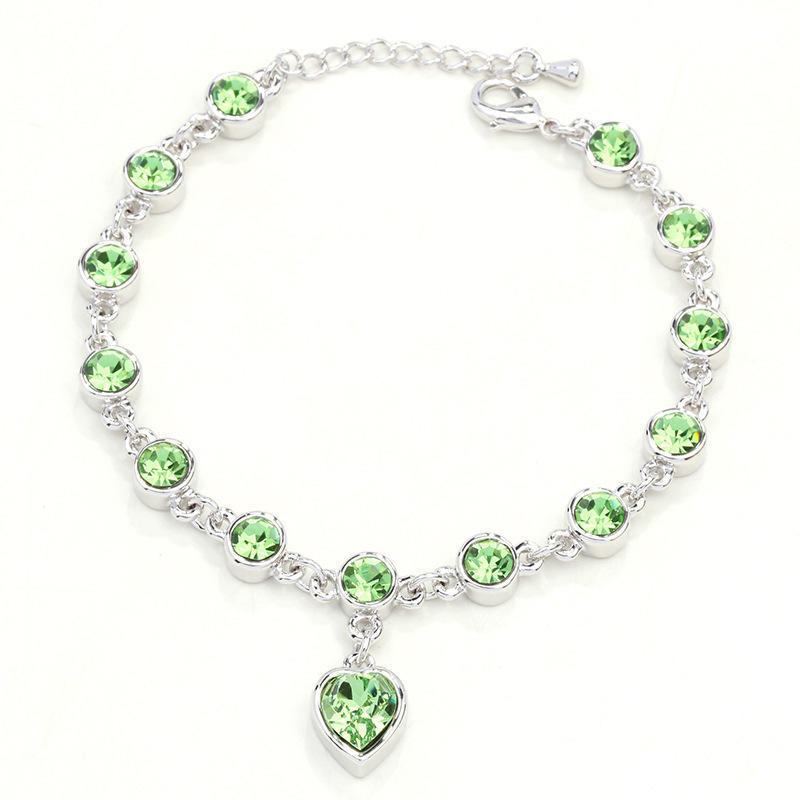 Cherish Love Kristall-Armband, Mädchen-Accessoires, Modeschmuck, Damen-schönes Glücksarmband grün
