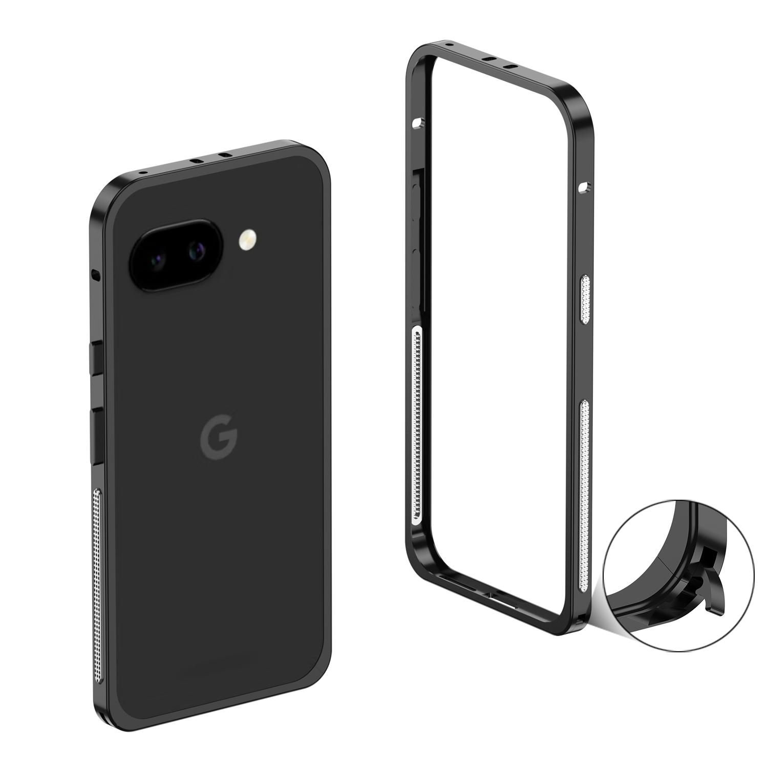 Hülle Für Google Pixel 10A Abnehmbare Metall Schutz Ultra-Dünne Hülle Für Google Pixel 10 A Metallrahmen Stoßfeste Hülle Bumper For Google Pixel 10A schwarz