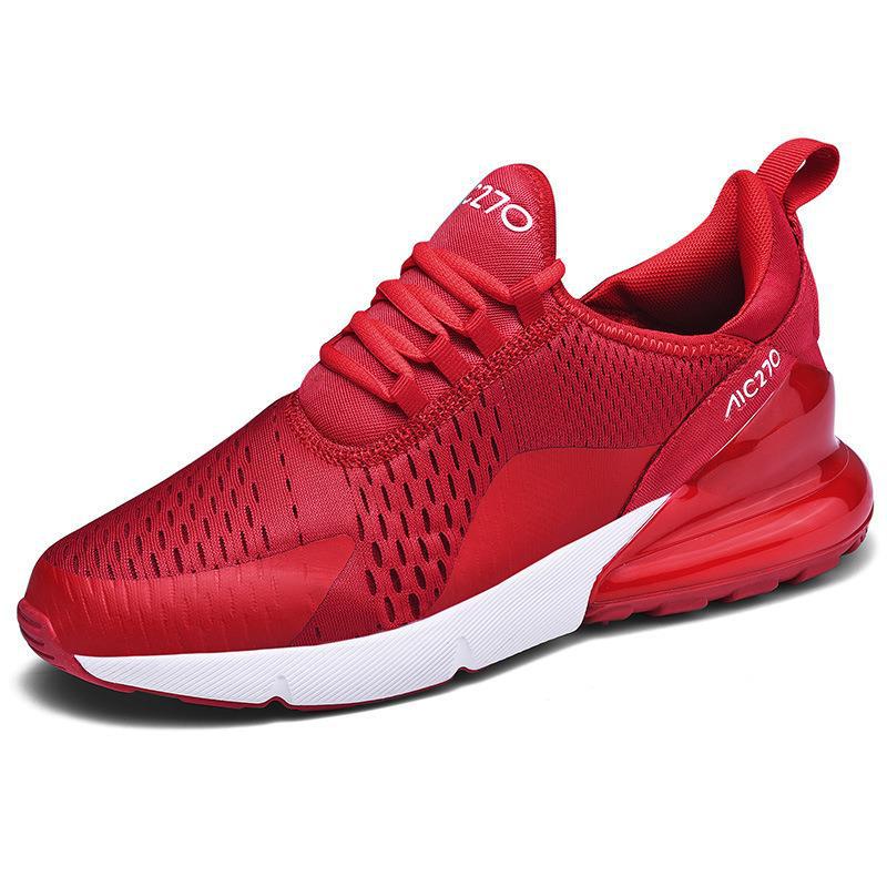 Paar 270MD Luftpolster-Sneaker, Fitness-Jogging, Gelegenheitsspaziergänge, Tennis-Laufschuhe, neue Herren- und Damen-Laufschuhe 39 rot