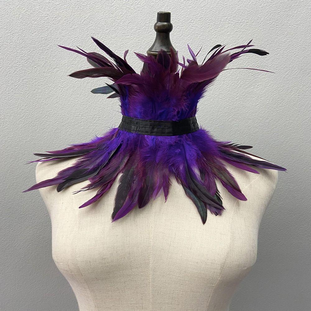 Damen Party Accessoires Feder Schal Pelz Schal Gothic Kleidung Halloween Deko violett