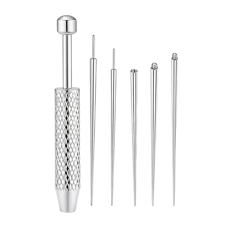 Professionelles Body Piercing Werkzeugset Edelstahl Textur Einführhilfe Geeignet für Schmuckapplikator Sicheres Geschenk white