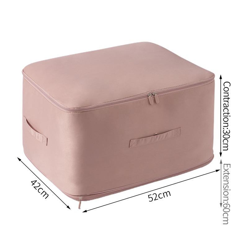 Kompressions-Bettdecken-Aufbewahrungstasche, Aufbewahrungsbeutel, extrem platzsparend, selbstkomprimierender Organizer, Schrank-Organizer mit großer Kapazität 52*42CM rosa