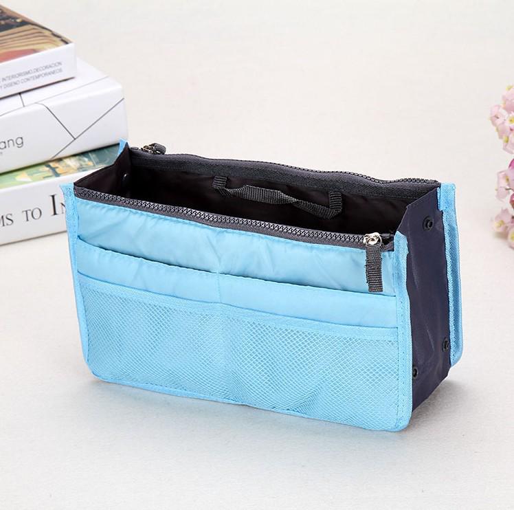 Kosmetiktasche, Make-up-Tasche, Reise-Organizer, tragbare Kosmetiktasche, funktionale Toilettenartikel-Make-up-Organizer himmelblaue