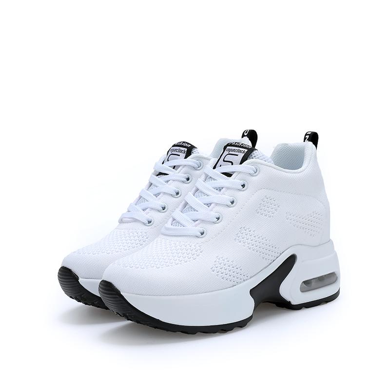 Frauen Mode Leichte Turnschuhe Erhöhen Schuhe Outdoor Sport Schuhe Atmungsaktive Studenten Schuhe 39 weiß