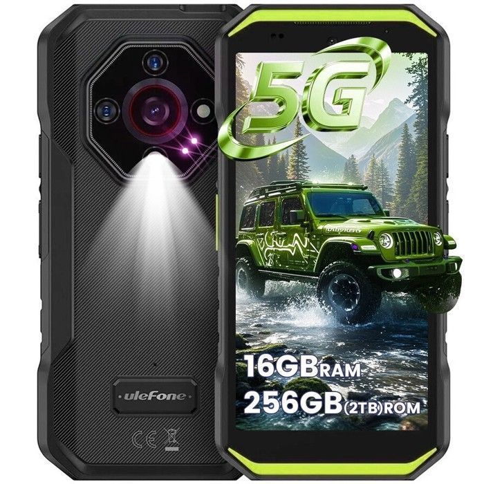 Unzerbrechliches 5G-Handy Ulefone Armor X32 Pro 16+256GB 6500mAh 5,65  64MP Kamera Robustes Smartphone Dural SIM/NFC Grün grün