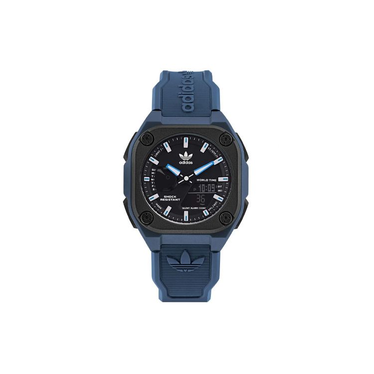 Adidas Originals Street Series Uhr Quarzwerk Harzarmband Schwarzes Zifferblatt Herrenuhren AOST225452I Black Dial