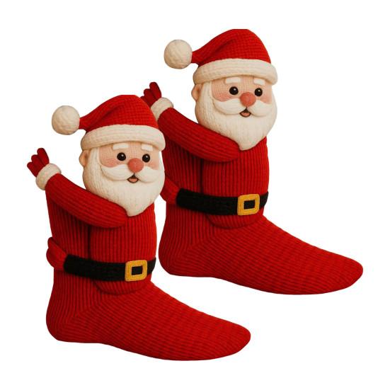 Yousheng 3D Strick Tier Socken Winter Warm Dicke Socken mit Weihnachtsmann Weihnachtsbaum Tier Umarmungs Socken Weihnachtsgeschenke für Kinder und Erwachsene B