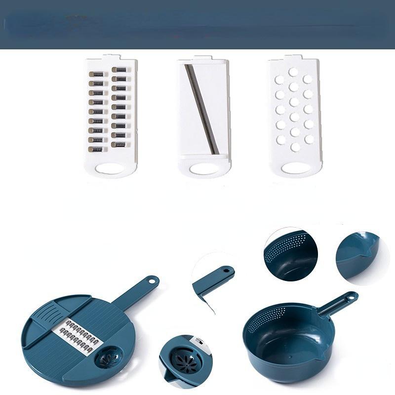 Küche Multifunktionale Salat Utensilien Gemüse Chopper Karotte Kartoffel Manuelle Shredder Küche Kochen Gemüse Werkzeuge 9 Function blau