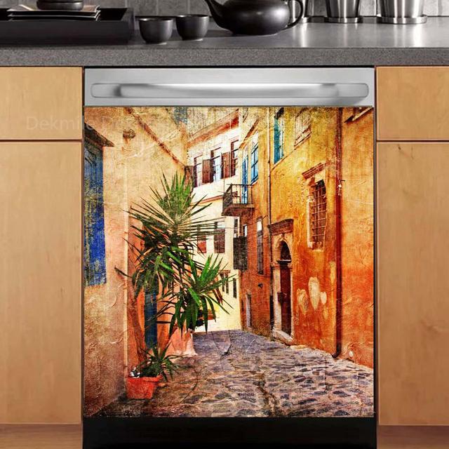 3D-Retro-Bier-Geschirrspüler-Kühlschrank-internes Muster-Einfrieraufkleber-Kunst-Kühlschrank-Volltür-Abdeckungs-Tapete-Küchen-Wandaufkleber 60X66cm 23X26inch