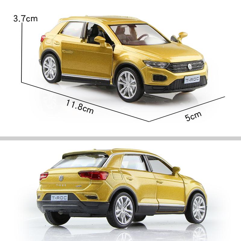 Volkswagen T-ROC SUV Simulation Diecast & Spielzeugfahrzeug Rückzug & Türen öffnen RMZ city 1:36 Legierungs-Automodell-Geschenke für Kinder