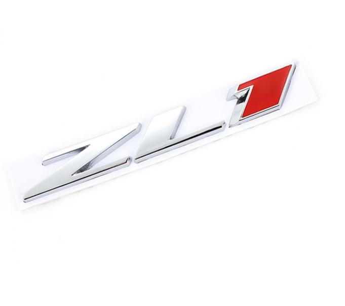 ZL1 Metall-Autoaufkleber, Emblem, Abzeichen, Kofferraumaufkleber für C-Hevro/let, Camaro ZL1, Colorado, Z71, OFF ROAD 4X4, SIERRA, GMC, Suburban-Aufkleber silber/rot