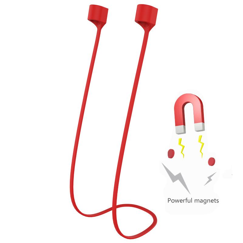 Für AirPods1/2/3 Anti-Verloren Magnetische Silikon Kopfhörer String Seil Für Airpods Pro Kopfhörer Gurt Schnur For Airpods 1/2/3 rot