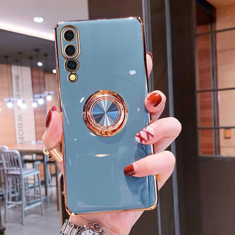 Überzug Silikonhülle für Huawei P30 P20 Pro Honor P 30 20 Mate 20 P30Pro P20Pro Telefon TPU Shell Cover mit Ringhalter Ständer auf For Huawei P20 Pro graue