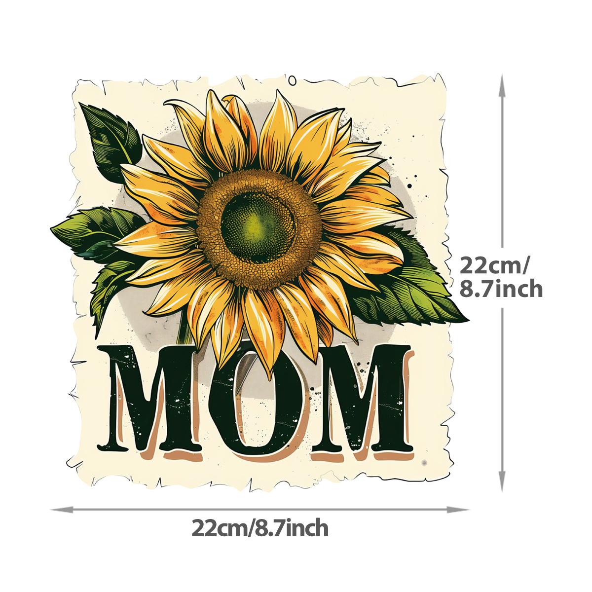 Transferfolien Mama Sonnenblume Kleidung Aufkleber Hoodies DIY Hitzepresse Aufbügler Thermische Aufnäher Kleidung Einfach Drucken