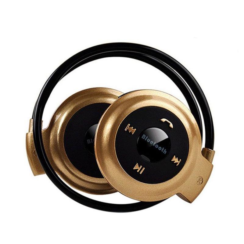 VAORLO Mini Bluetooth-Kopfhörer Sport Wireless Headsets Nackenbügel Stereo Bluetooth-Ohrhörer mit Mikrofon gold