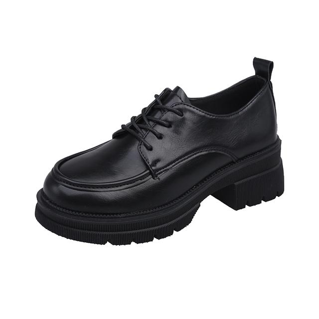 Frauen Oxford Schuhe Nähen Lace Up Leder Casual Schuhe Schwarz Frau Plattform Schuhe Damen Schuhe Zapatos Mujer Frühling Herbst 9434n 36 schwarz