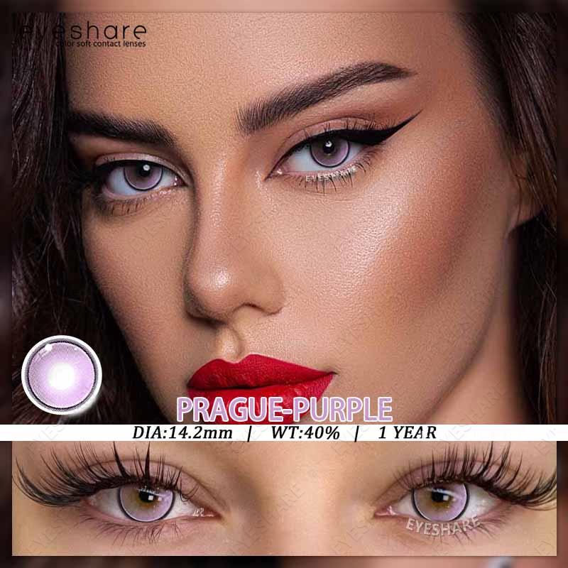 EYESHARE Farbige Kontaktlinsen Lila Modische Kontaktlinsen im neuen Stil Grau Natürlich Bequem Farbige Linsen Rosa Make-Up Farbige Linsen 1 Paar