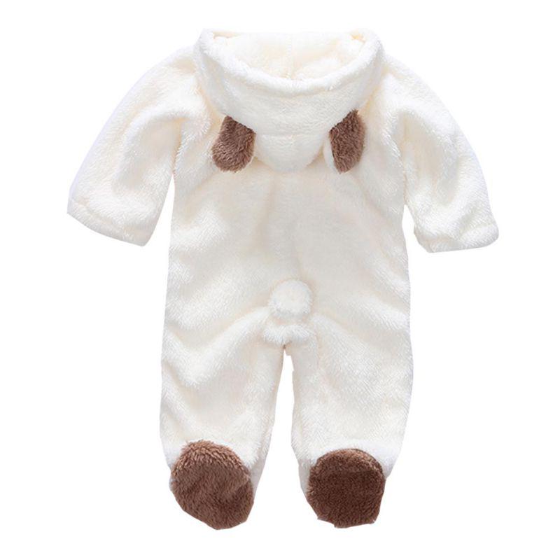 Warmer Strampler aus Korallenfleece für Babys, für Jungen und Mädchen 3-6m weiß