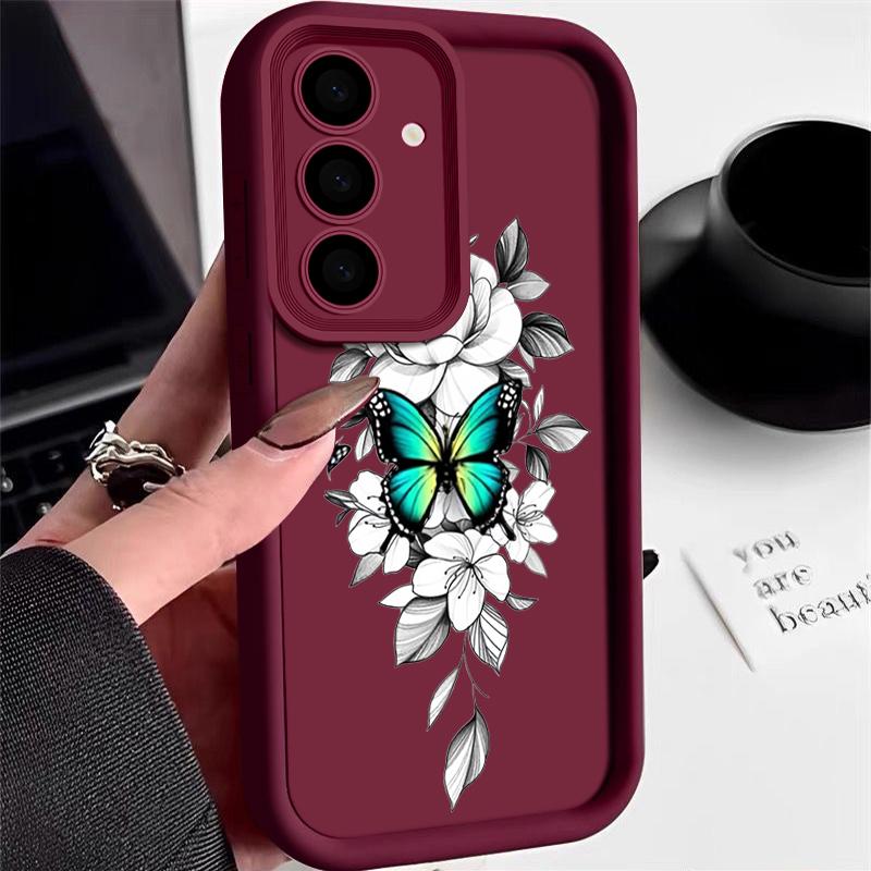 Hülle für Samsung Galaxy S24 S21 FE S25 S24 S23 S22 Ultra A56 A55 A54 A16 A15 A35 A25 5G Bezaubernder Schmetterlingsdruck TPU Handyhülle Galaxy S23+