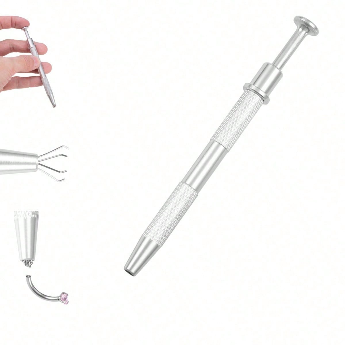 Piercing Kugelgreifer Werkzeug, 4-Klauen Juwelier Greifwerkzeug Piercing Kugelgreifer Perlen Greifer Aufhebewerkzeug One-size bunt