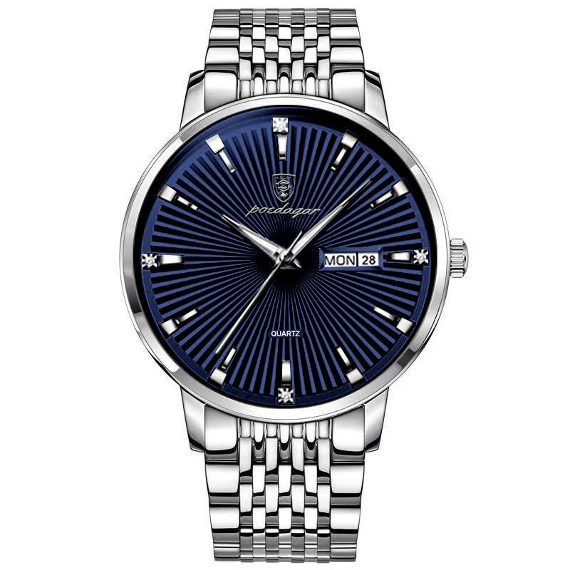 Luxus Quarz Mann Armbanduhr Sport Männer Uhren Wasserdicht Leucht Datum Woche Edelstahl Herren Uhr Männlichen Uhren