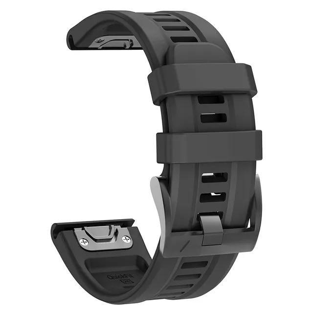 QuickFit 22mm 26mm Armband für Garmin Epix Gen 2 Silikonband für Garmin Fenix 7 7X 5Plus 6XPro Enduro 2 Armband Armband 22mm schwarz