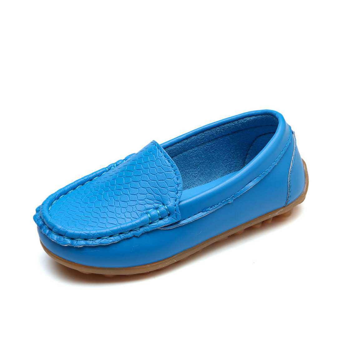 Kinderschuhe PU-Leder Casual Styles Jungen Mädchen Schuhe Weiche bequeme Slipper Slip-on-Kinderschuhe 29 blau