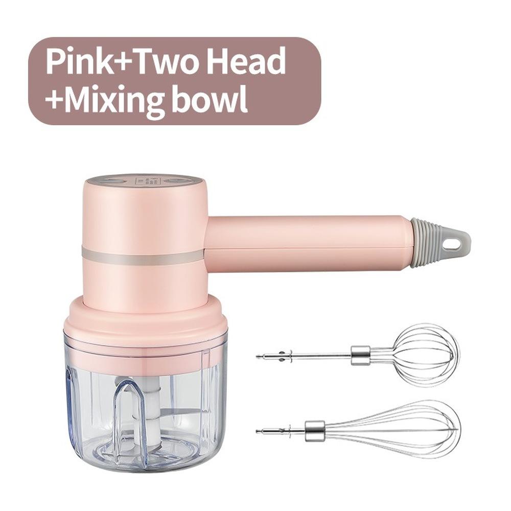 Drahtloser Mini-Mixer, elektrischer Lebensmittelmixer, Handmixer, Schneebesen, automatischer Creme-Lebensmittel-, Kuchen-, Back- und Teigmischer rosa
