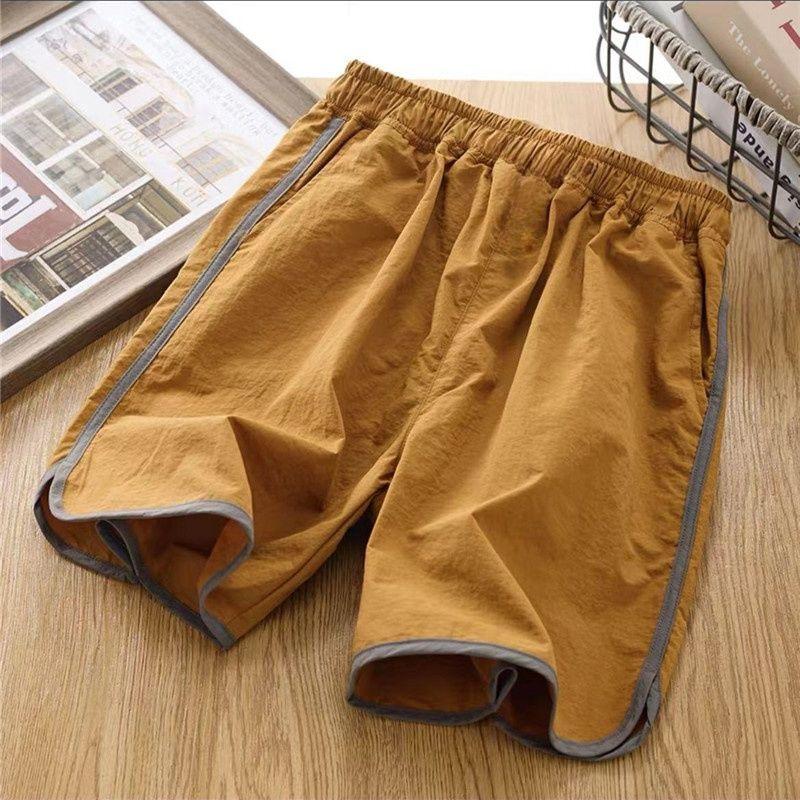 Jungen Shorts Sommer Mittlere Größe Kinder Schnelltrocknend Lässige Sporthose Dünne Mittellange Hose 170 orange