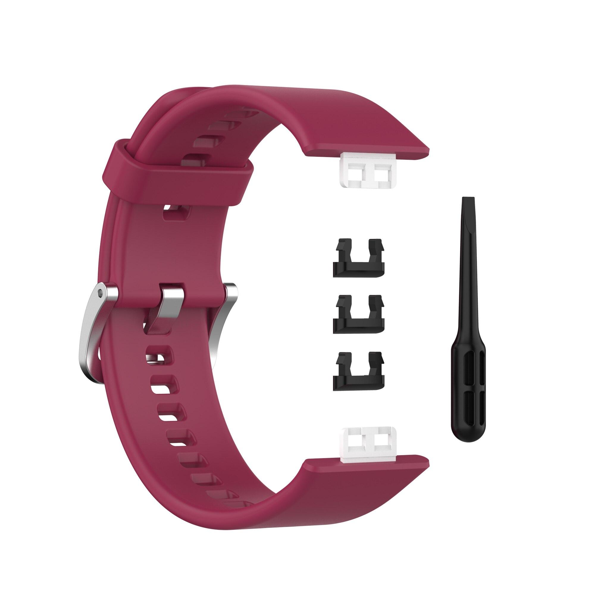 Für Huawei Uhr Fit Silikon Ersatz Armband Armband Uhr Band Für Huawei Fit TIA-B09/TIA-B19 Sport Handgelenk strap armband Huawei watch Fit wein rot