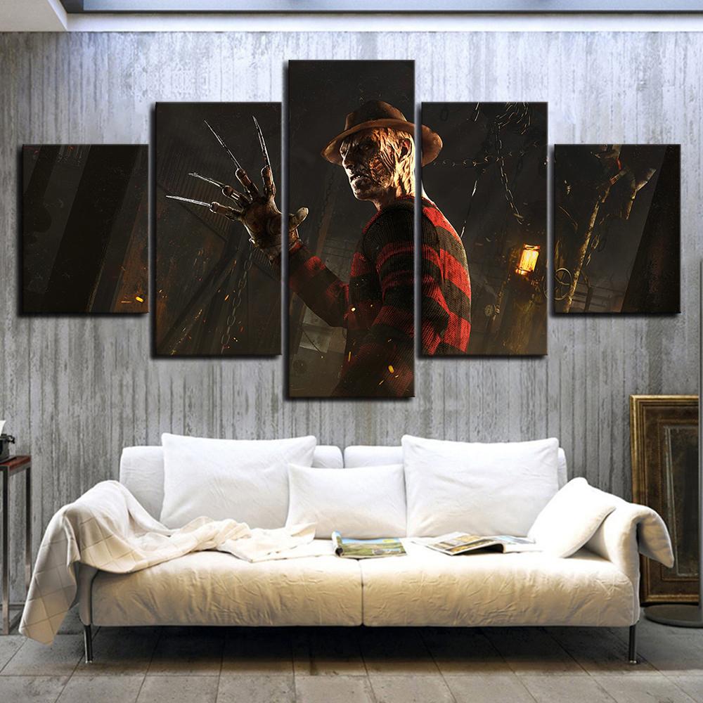 Kein gerahmtes Leinwandbild 5 Stück Freddy Dead By Daylight Videospiele Kein Yaiba Wandkunst Poster Bilder Heimdekoration Gemälde Dekorationen 40X60 40X80 40X100CM