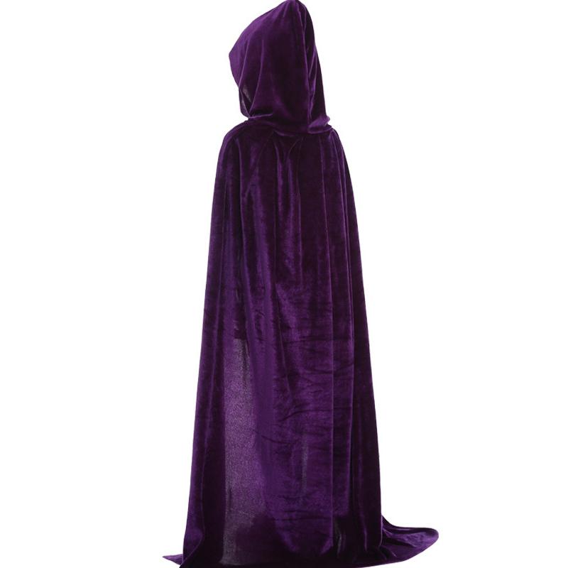 Halloween Erwachsene Kinder Hexenmantel Umhang Kapuze Cosplay Kostüm Todesmantel Karnevalsparty Halloween Langer Umhang 8 Farben 70cm black