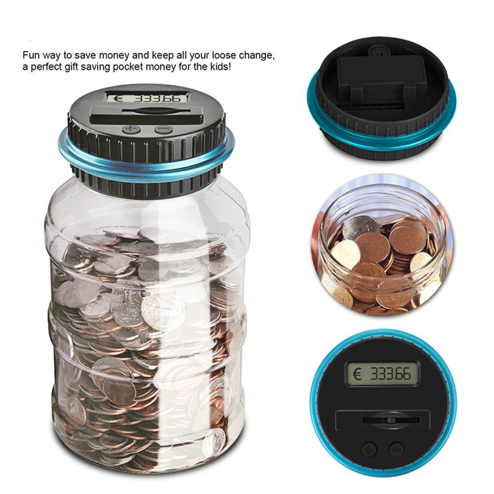 Sparschwein Zähler Münze Elektronische Digitale LCD Zählen Münze Geld Sparen Box Jar Münzen Aufbewahrungsbox EUR