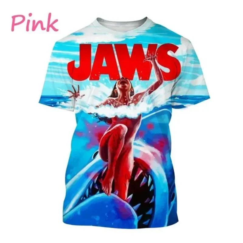 Mode Personalisierte Herrenkleidung Jaws 3D-Druck T-Shirt Hai Kreatives Grafik-T-Shirt Hip Hop Harajuku Street Unisex Oberteile T-Shirts M