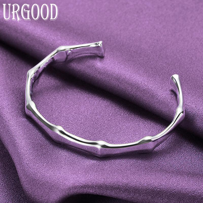 Offenes Bambusknoten-Armband aus 925er-Sterlingsilber, Modeschmuck