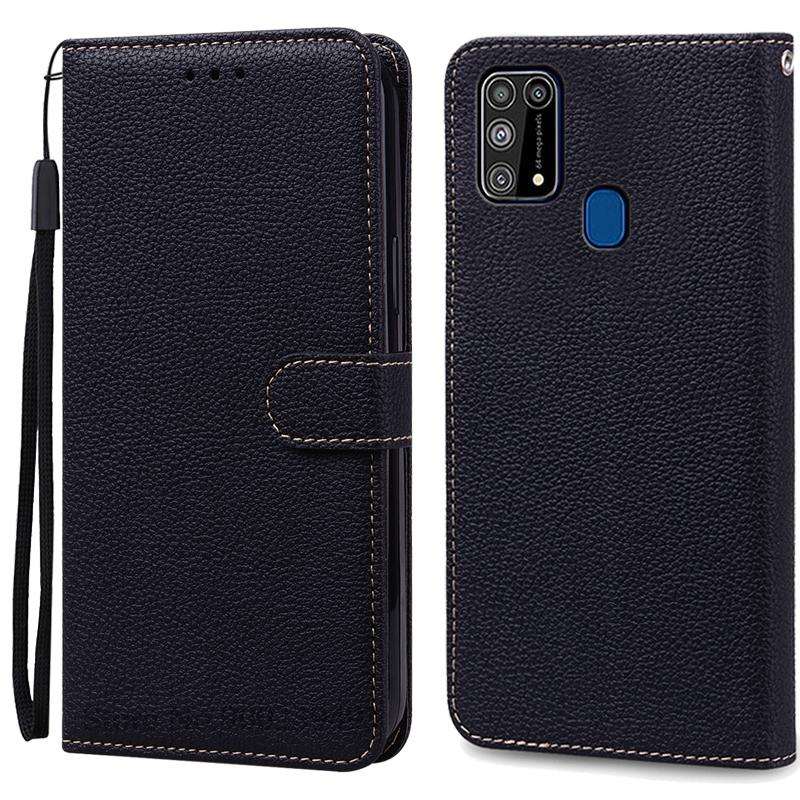 M31 Hülle für Samsung Galaxy M31 Hülle Silikon Leder Flip Wallet Hülle für Samsung M31 Handyhülle M 31 M315F Cover Coque Fundas Samsung M31 (M315F) schwarz