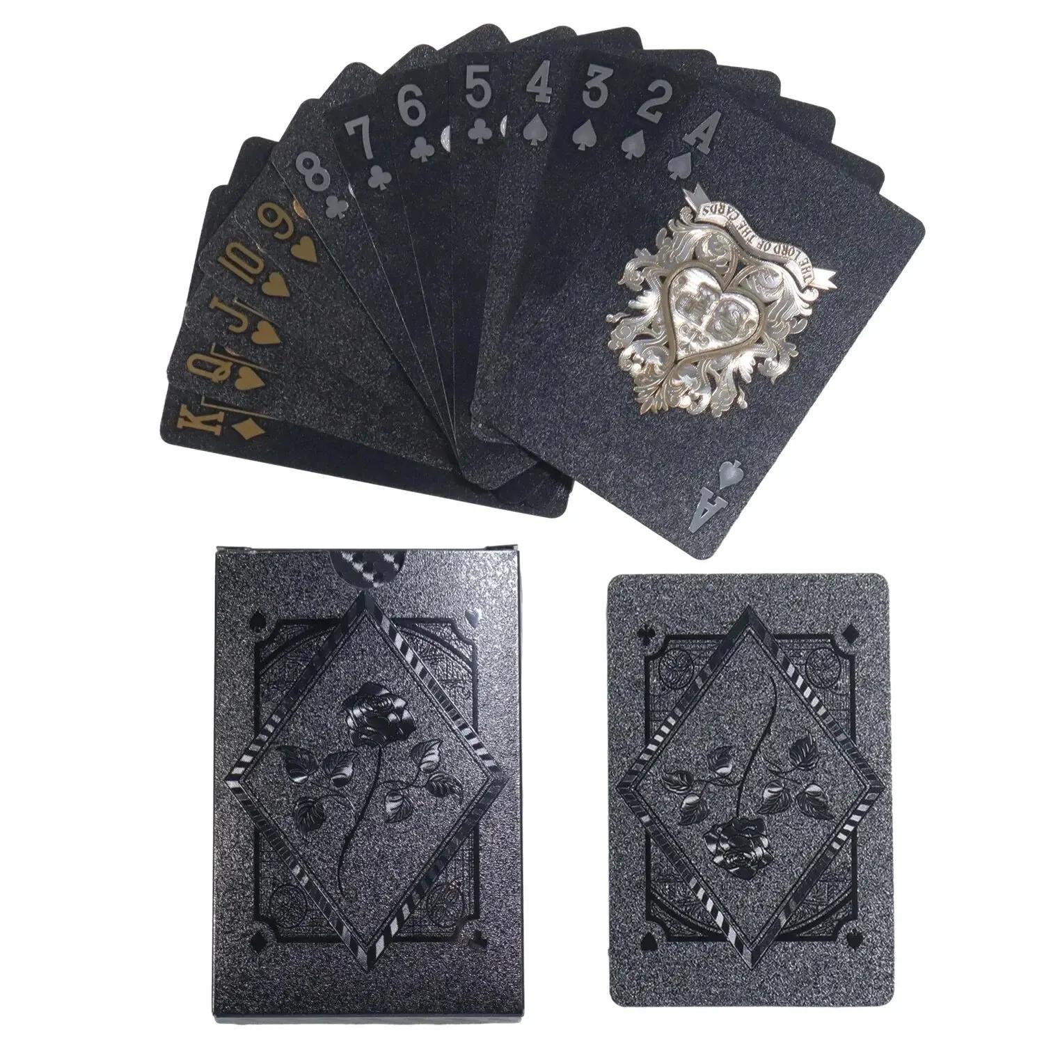 Black Rose Deck Poker Frosted Wasserdichte Kunststoff Spielkarten Texas Poker Sammlung Gedenk Schach Praktische Party Geschenk