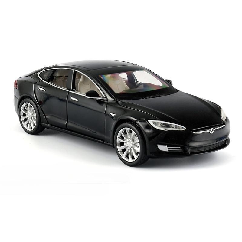1/32 Tesla Model S Legierung Automodell Druckguss & Spielzeugfahrzeuge Spielzeugautos Kostenloser Versand Kinderspielzeug für Kinder Geschenke Jungen Spielzeug schwarz