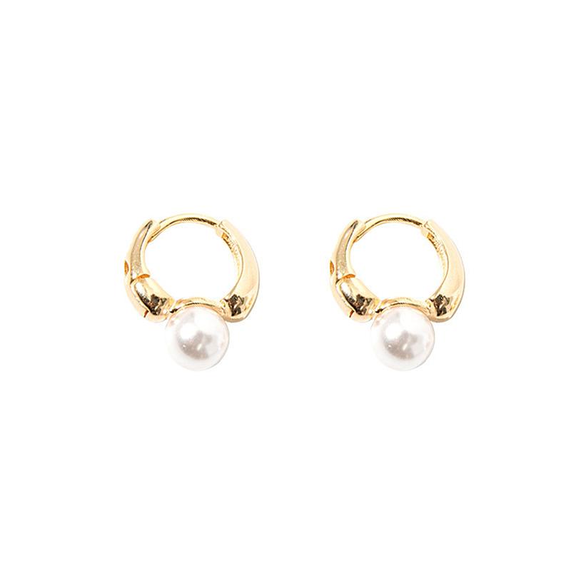 Perlen-Hängeohrringe für Damen Goldfarbe Hochzeits Schmuck Einfache Hängeohrringe Schmuck Geschenk gold