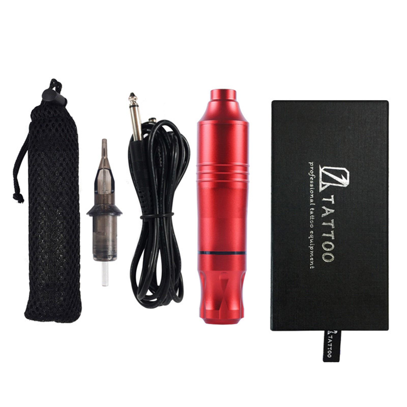 Professionelle Tattoo Maschine Motor Rotary Tattoo Stift Raum Aluminium Augenbraue Patrone Stift Make-up Kit rot