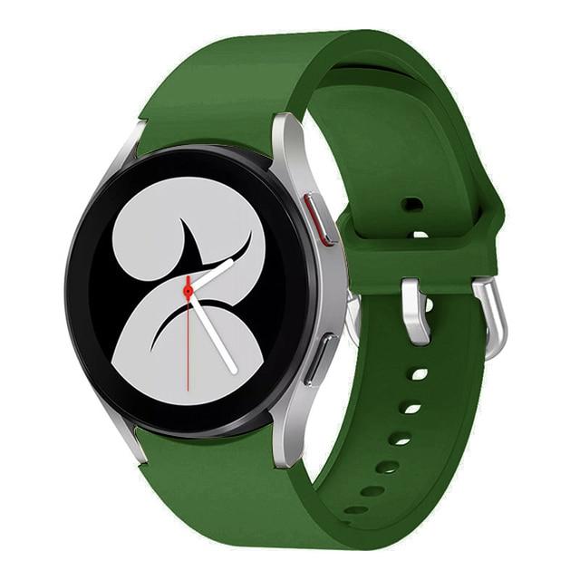 20mm Silikonarmband für Samsung Galaxy Watch 5/4 40mm/44mm Original No Gap Armband für Samsung Galaxy Watch 4 Classic 46mm/42mm Correa Galaxy Watch 4 40mm grün