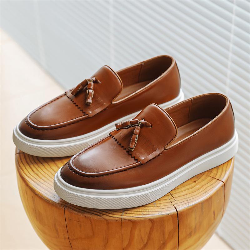 Designer Luxus Herren Hochzeitskleid 38~46 Quasten Loafers Marke Business Casual Mokassin Leder Autofahren Formell Anzugschuhe für Männer 38 braun