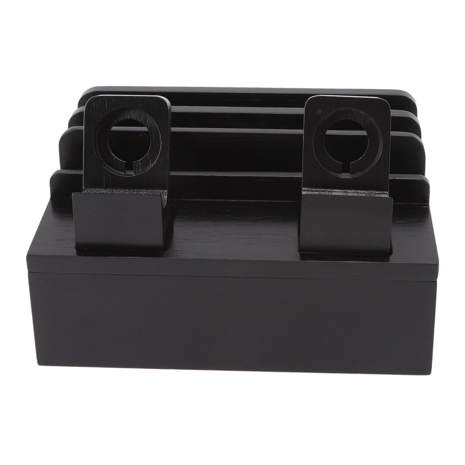 Bambus Ladestation Multifunktionale 5-Port Ladeständer für Telefone Tablets Uhren schwarz