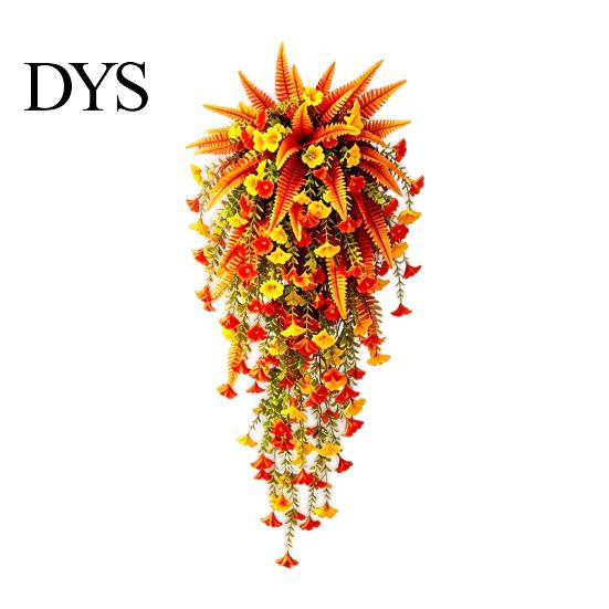 Outdoor-Simulationspflanzen Künstliche Prunkwinde Blume, Künstliche Herbst-Hängeblumenpflanzen, UV-beständig für Wand Haus Raum Garten Hochzeit 1pc B multi