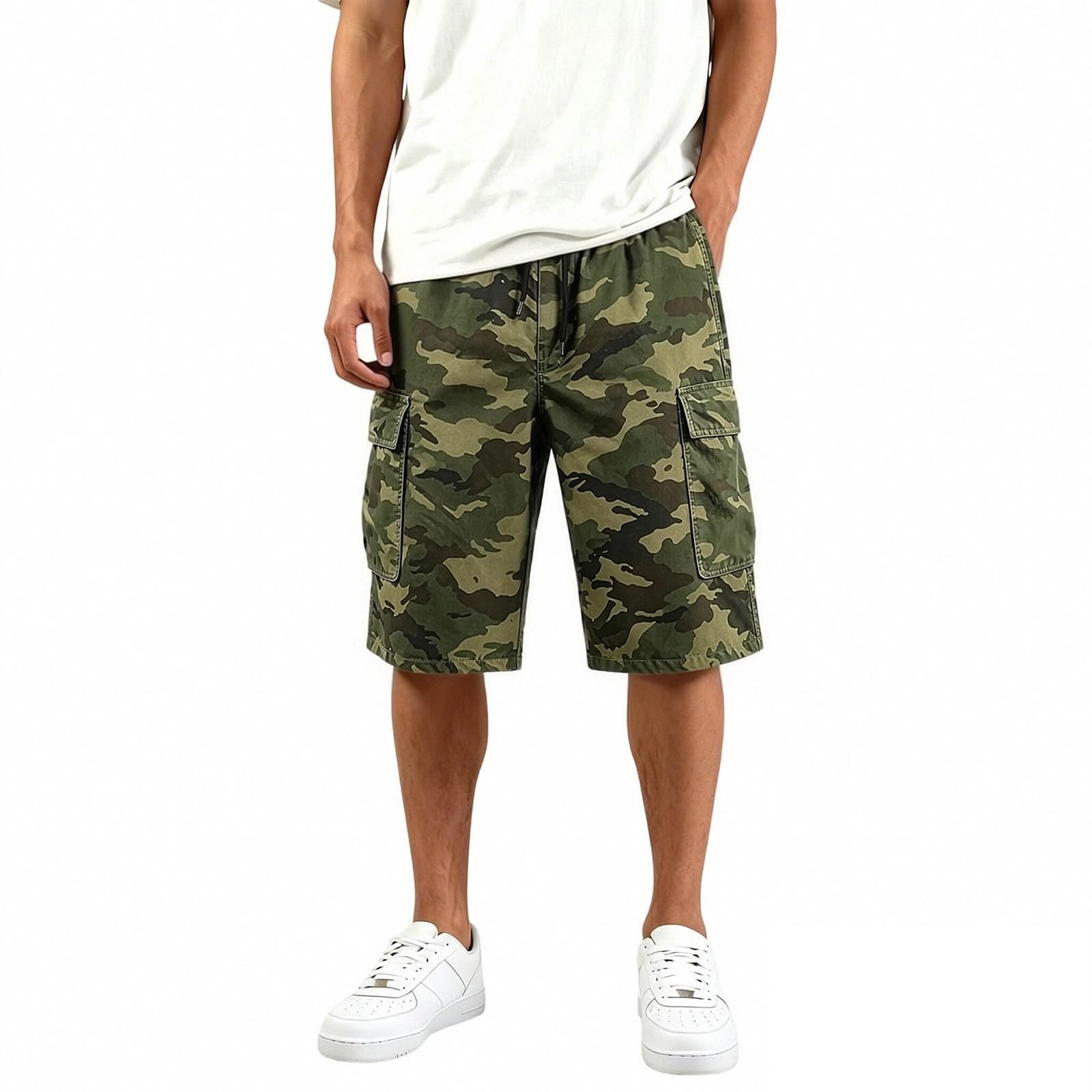 Herren Cargo-Shorts für Männer Sommer Lockerer Schnitt Outdoor Fitnessstudio-Shorts Herren Freizeit Mehrere Taschen Herren Sportshorts Basketballshorts Herren XXXL armee grüne