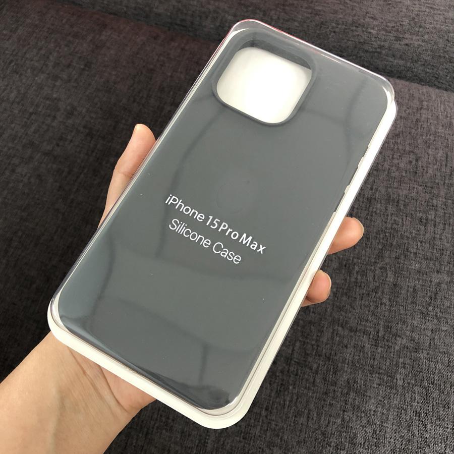 Ins Chic Flüssigsilikon Vollständig abgedeckte weiche Gel-Gummi-Telefonhülle Schutzhülle für iPhone 16 15 14 Pro Max 14Plus 15Plus XR XS Max 11 12 13 Pro Max iPhone 15 Pro Max grau