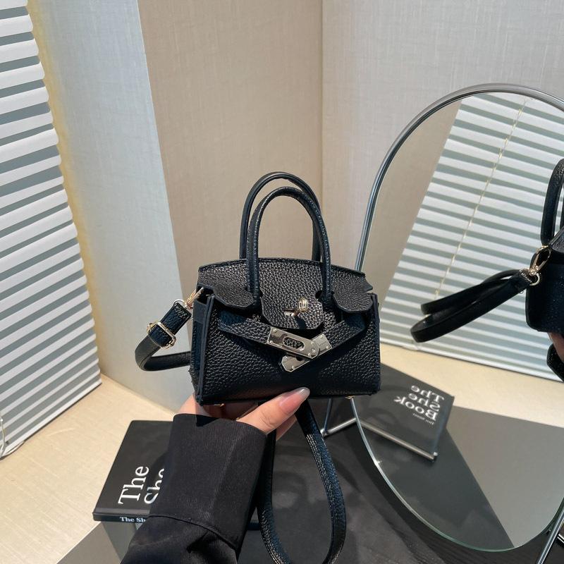 Neue Schloss-Kindertasche schlicht und modisch Wickeltasche Mini Eltern-Kind Umhängetasche schwarz