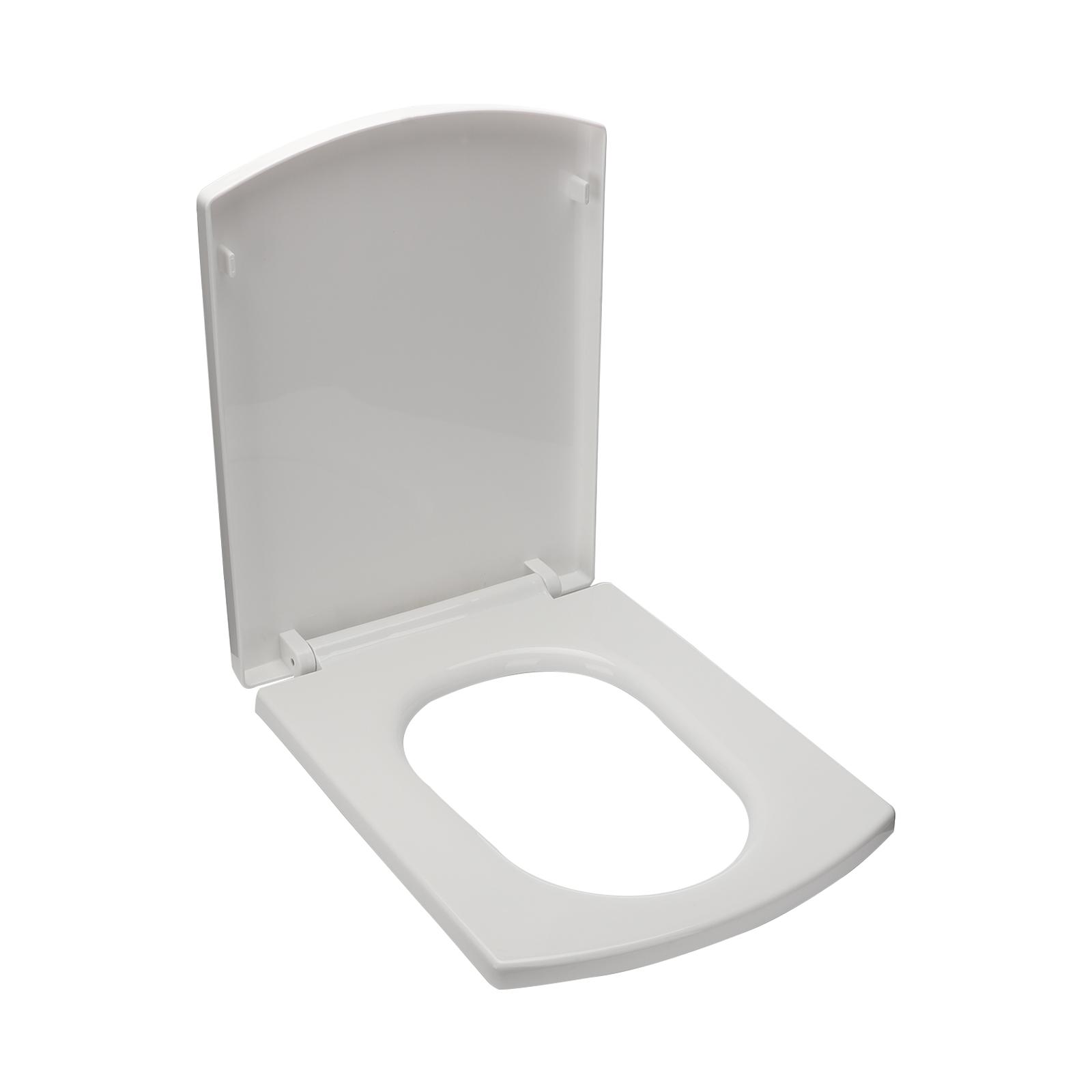 Toilettensitz, einfach zu installieren, leicht zu reinigen, verdickter quadratischer Toilettensitzbezug aus PP für Zuhause, weiß gray