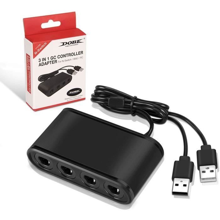 Gamecube Controller Adapter - Nintendo - 4 Ports - Kompatibel mit Wii U und Switch - USB Schwarz schwarz
