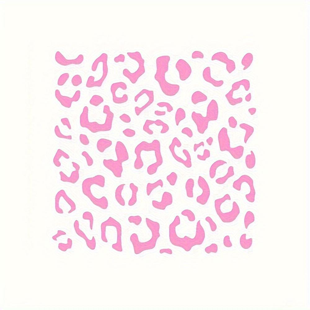 Leopardenmuster Autoaufkleber Wasserdichter Aufkleber zur Autodekoration Rückspiegel Fenster 15x15CM rosa